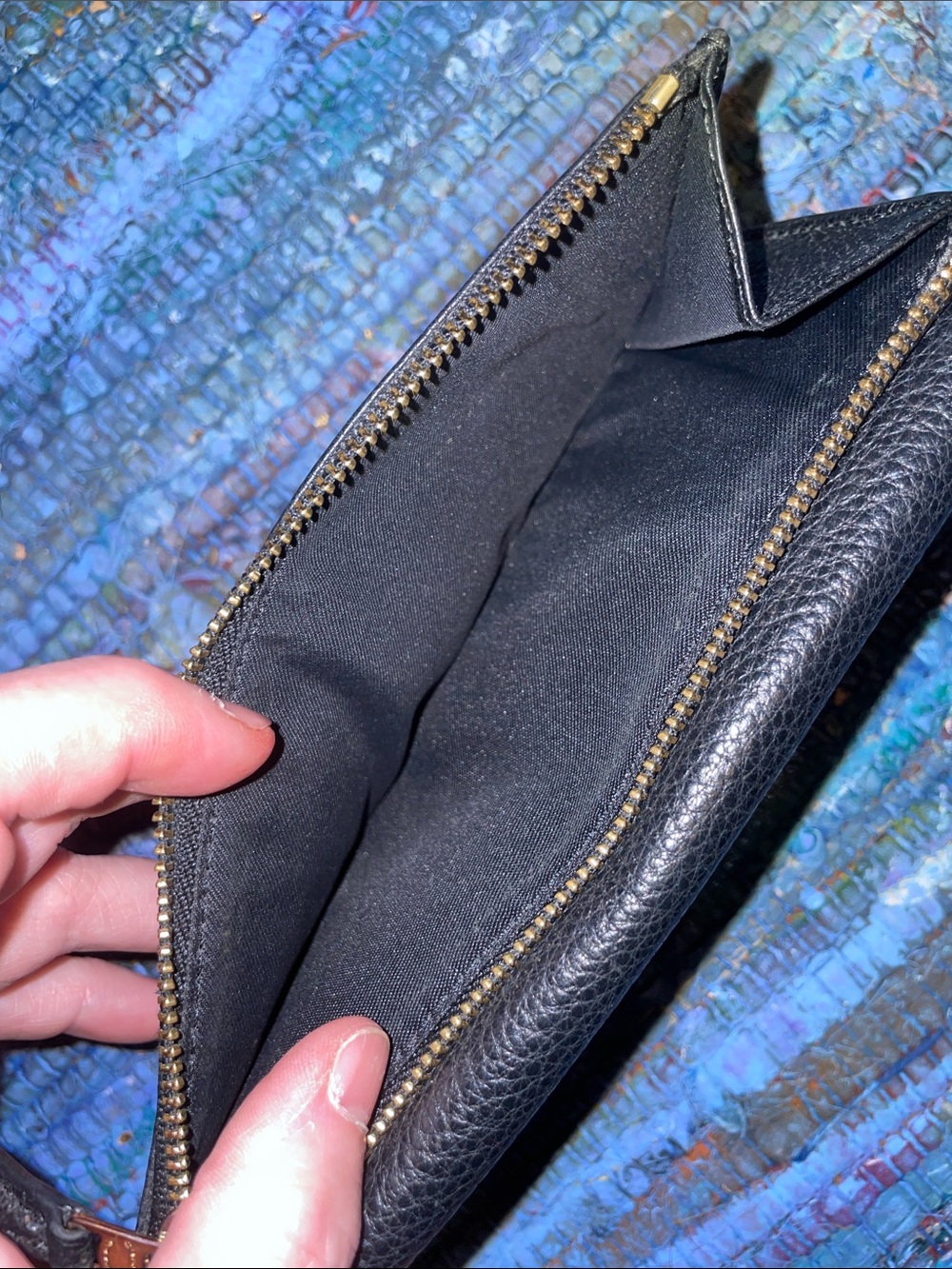 Coach Black Pebbled Leather Flap Wallet - Picture 4 of 9